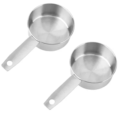 2er Set 1/2 Tasse Messlöffel 125 ml Edelstahl Silber