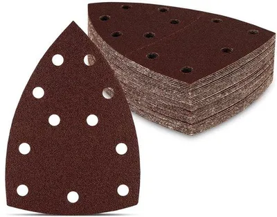 Productafbeelding van Schuurdriehoek 60 stuks 11 gaten 105 x 152 mm, voor multi-schuurmachine, schuurpapier en schuurpads