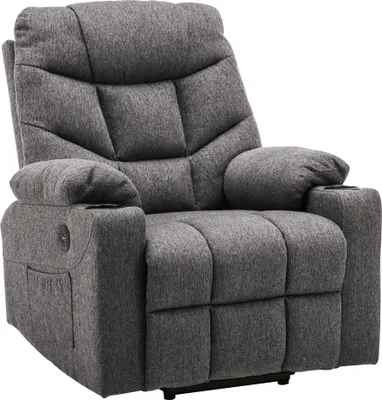 Produktbild von MCombo Elektrischer Aufstehhilfe Fernsehsessel Relaxsessel USB Stoff Grau 7286 DE(Grau-Stoff )