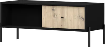 Produktbild von Couchtisch Kaffetisch Wohnzimmertisch 90 cm Schwarz/Artisan Eiche Rejwen