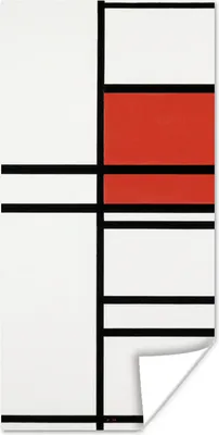 Produktbild von MuchoWow® Poster Komposition mit Rot und Weiß - Piet Mondrian 40x80 cm - Dekoration