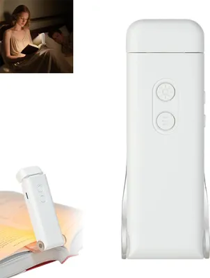 Produktbild von Schreibtisch & Bett LED-Lampe, Leselampe Buch Klemme 3 Farbtöne 5 Helligkeit, Dimmbare Clip Lampe, 30/60 Min Timer