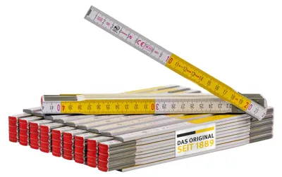 Produktbild von Stabila Zollstock 2 Meter Type 617 - Meterstab weiß/gelb metrische Schnellablese