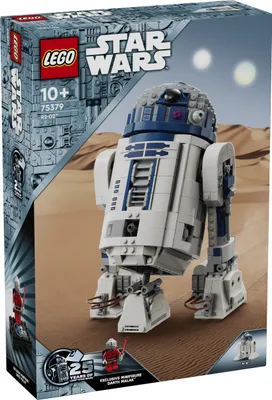 Produktbild von LEGO Star Wars R2-D2, Modell-Set für Kinder, Jungen & Mädchen, baubare Spielzeug-Droiden-Figur mit 25. Jahrestag Darth Malek Minifigur und Dekoration Plakette, Sammlerstück Geschenkidee 75379