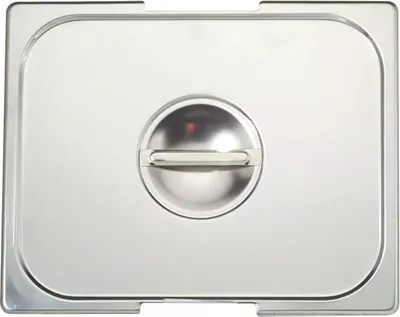 Produktbild von RIEBER GN-Flachdeckel 18/10 Edelstahl, mit Griffmulde und Griffsteg, GN: 1/2