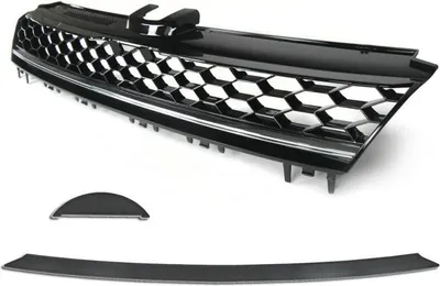 Produktbild von Kühlergrill Wabengitter VW Golf 7 schwarz + Chromleiste Sportgrill ohne Emblem
