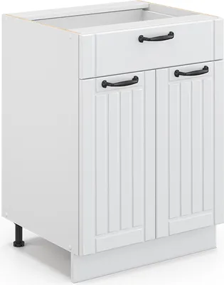 Produktbild von Küchenunterschrank Vicco Fame-Line Weiß Landhaus 60 cm mit Schublade, ohne Arbeitsplatte, Model 36014