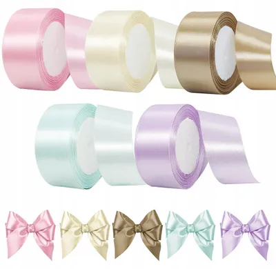 Produktbild von 5er Set Satinband 4cm Seidenband Geschenkband Bunt