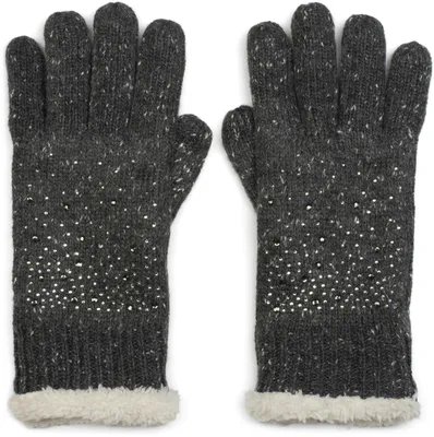 Produktbild von styleBREAKER warme Handschuhe mit Strass und Fleece, Winter Strickhandschuhe, Da