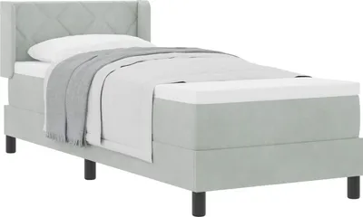 Immagine prodotto di Letto a molle con testiera Grigio chiaro 200 x 80 cm Velluto