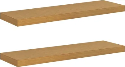 Image de Étagère Murale 2 pcs Beige 80 x 23,5 x 4 cm Bois d'ingénierie
