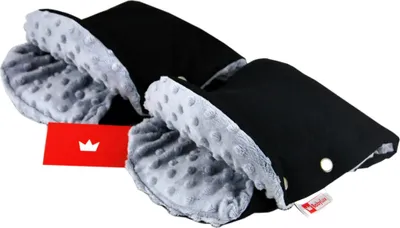 Produktbild von BABYLUX MUFF Handmuff Handwärmer Kinderwagen Buggy Handschuh 3. Schwarz + Minky