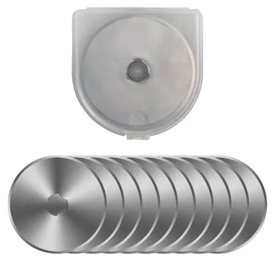 Produktbild von Ersatzklingen für Rollschneider 28/45mm, 10 Stück Edelstahl, Rundklingen für Stoff, Leder, Papier
