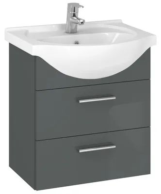 Produktbild von Badmöbel Set mit Waschbecken Keramik 50 cm ASPEN Waschtisch 4 Farbvariante Anthrazit AM-ZET-140-22