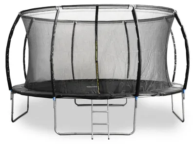 Zdjęcie produktu dla Trampolina G21 SpaceJump 430 cm, czarna, z siatką zabezpieczającą + drabinka gratis