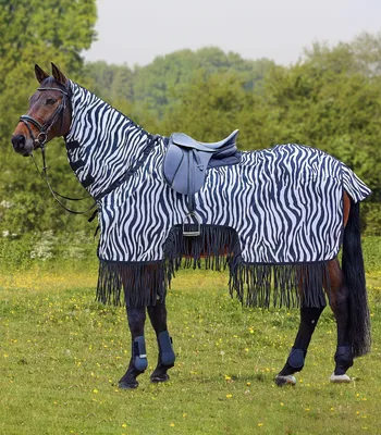 Immagine prodotto di Waldhausen Tappeto da equitazione Zebra con frange Tappeto da equitazione 125 cm