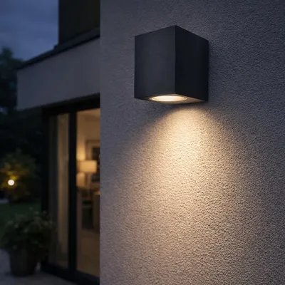 Produktbild von Braytron LED Wandleuchte Außen Anthrazit Eckig GU10 Down Außenwandleuchte Wandlampe IP44