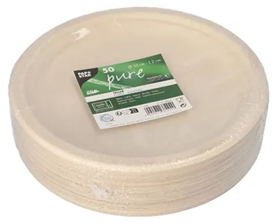Produktbild von Teller, Zuckerrohr "pure" ungeteilt Ø 23 cm · 2 cm natur