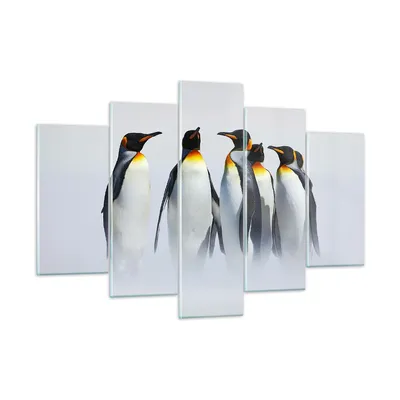 Produktbild von Bilder auf glas - Pinguine Winter Schnee Spaziergang - 150x100cm - Glasbilder - Wandbilder - Kunstdruck - Wanddekoration aus Glas - Glas Bilder - Wandbild auf Glas - GEA150x100-2893