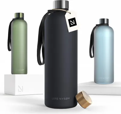 Produktbild von LARS NYSØM Trinkflasche 1 5l | Wasserflasche 1500ml Ultraleichte Tritan Sport Flasche auslaufsicher, Kohlensäure geeignet - für Sport, Büro, Yoga 2