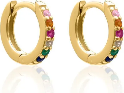 Produktbild von JEWLIX Damen Creolen aus 925er Silber, gold, Zirkonia, bunt