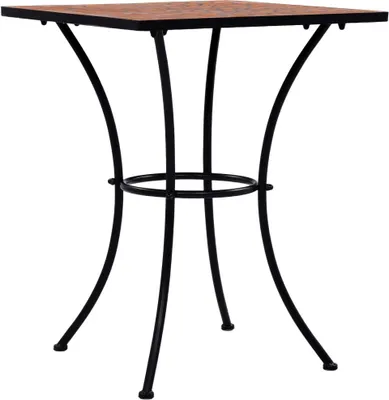 Image de vidaXL Table de bistrot en mosaïque rouge terracotta 60 cm Céramique