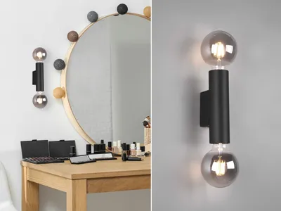 Produktbild von LED Wandleuchte 2 flammig Wandstrahler up and down Light Schwarz Flurbeleuchtung