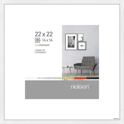 Produktbild von nielsen Aluminium Bilderrahmen Pixel, 22x22 cm, Weiß Glanz