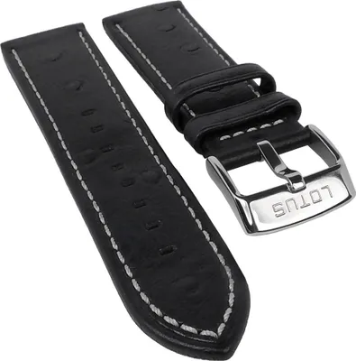Produktbild von Lotus L15420/3 | Uhrenarmband Leder mit Straussprägung schwarz 24mm