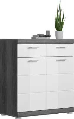 Produktbild von Schuhschrank Scout Xonox - Rauchsilber/Weiß Hochglanz - 90x96x37 cm