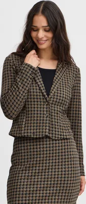 Produktbild von Fransa FRNOREEN Damen Blazer Longblazer/Kurzblazer Jacke Knopfverschluss Muster regular fit