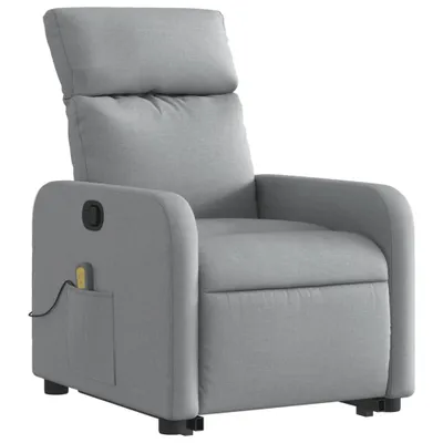 Image de Fauteuil de massage avec releveur Gris clair Tissu