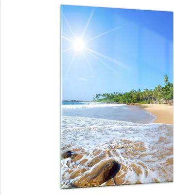 Produktbild von Bilder auf glas - Einteilig - Insel Landschaft Maledivie Freiheit - 80x120cm - Glasbilder - Wandbilder - Bilder - Wanddekoration aus Glas - Glas Bilder - Wandbild auf Glas - GPA80x120-2391