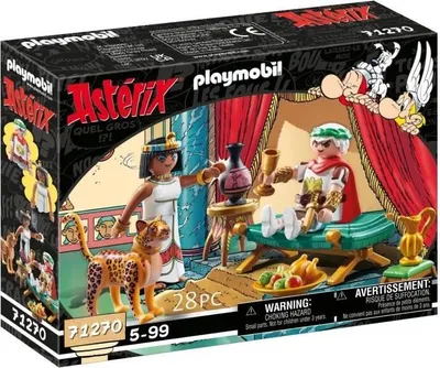 Produktbild von PLAYMOBIL Astérix Cäsar und Kleopatra, 71270, 2 Figuren, 1 Leopard, Mit Zubehör, Ab 5 Jahren