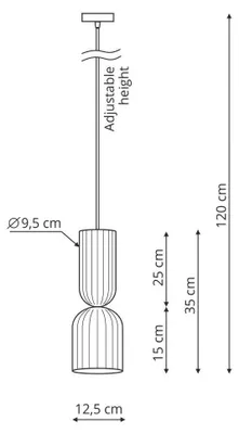 Image de Suspension rainurée BALERA blanc et noir 1xE27x40W céramique / plâtre dim. : 120x12,5x12,5 cm IP20 Light Prestige