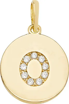 Produktbild von Atemberaubender 9 Karat (375) Gold Buchstaben / Initiale Damen - Anhänger mit Zirkonia - 18mm*12mm; TRS35326LTO