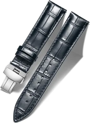 Image de Bracelet de montre en cuir avec boucle déployante, de 12 mm à 24 mm, bracelet de remplacement pour montre