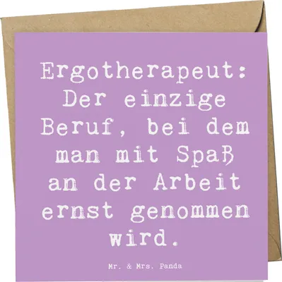 Produktbild von Mr. & Mrs. Panda Deluxe Karte Spruch Ergotherapeut Geschenk - Lavendeltraum - Ergotherapie, personalisierte Geschenke, doppelkarte, Glückwunschkarte, anlasskarte, Beruf
