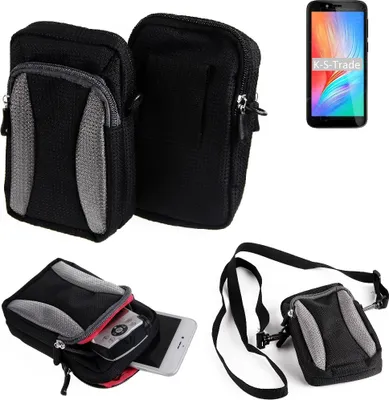 Produktbild von K-S-Trade Holster Schutz Hülle kompatibel mit Elephone U5 Handy Hülle Gürteltasche Umhängetasche mit Zusatzfach schwarz