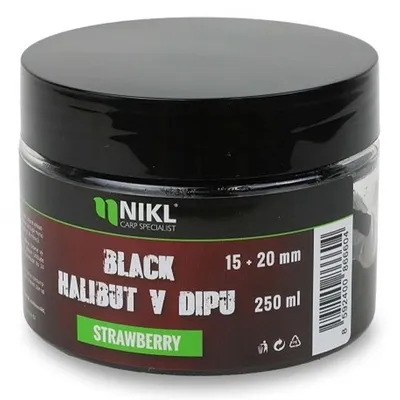 Produktbild von Karel Nikl Schwarzer Heilbutt pelletiert in Dip 15+20mm 250g 2066604