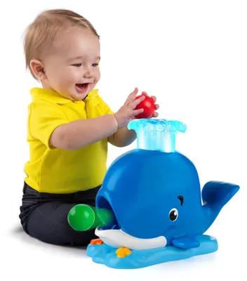 Zdjęcie produktu dla Zabawka muzyczna ze światłem i dźwiękami - BRIGHT STARTS - Silly Spout Whale Ball Popper - 3 kulki - wczesny rozwój
