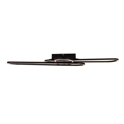 Produktbild von Deckenleuchten - LED-CCT-Deckenleuchte "CARLON" schwarz, Deckenlampe im Modern Style, aus Metall und Kunststoff in schwarz, 103 x 42 x 10 cm, inkl. LED – dimmbar – CCT-Wechsler – Nachtlichtfunktion – Timerfunktion – Fernbedienung – Trifft nicht zu