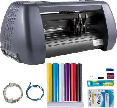 Obrázok produktu pre SucceBuy vinylový rezací stroj, 375 mm tlačiareň, maximálny posuv papiera 14 palcov, nastaviteľná sila a rýchlosť, plotrový rezací stroj na výrobu nápisov, vinylový rezací stroj
