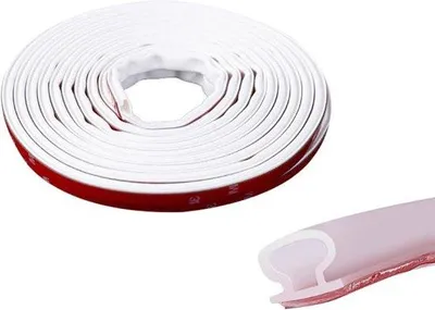 Obrázok produktu pre Mäkká tesniaca páska v tvare D, biela, samolepiaca, zvukovoizolačná