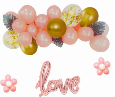 Obrázok produktu pre LOVE Súprava balónových girlánd v ružovom zlate, 1 sada