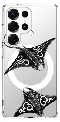 Zdjęcie produktu dla Etui z twardą obudową do telefonu Samsung Galaxy S25 Ultra, kompatybilne z MagSafe, przezroczyste, wzór płaszczki