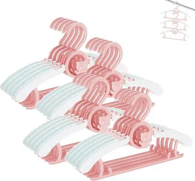 Produktbild von Famanu Kinderkleiderbügel Antirutsch, 29-37 cm - Pink mit Weiß, 20 Stück