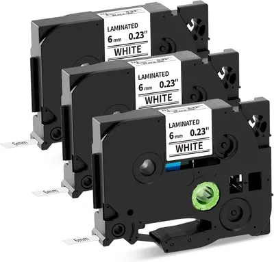 Produktbild von Phomemo 3x kompatibles TZe-211 Etikettenband 6mm (0,23") Schwarz auf Weiß, passend für Brother P-touch PT-H100LB/H105/H107/H110/D210/D410