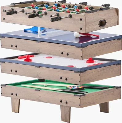 Immagine prodotto di VEVOR Set da gioco combinato 4 in 1, tavolo da air hockey (81 cm) con biliardo, air hockey, calcio balilla e altro per bambini, casa, sala giochi, ufficio