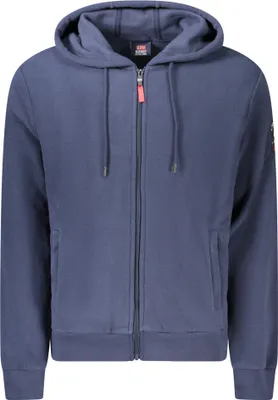 Produktbild von Herren-Sweatshirt Blau mit Reißverschluss & Stickerei in Norwegen-Stil